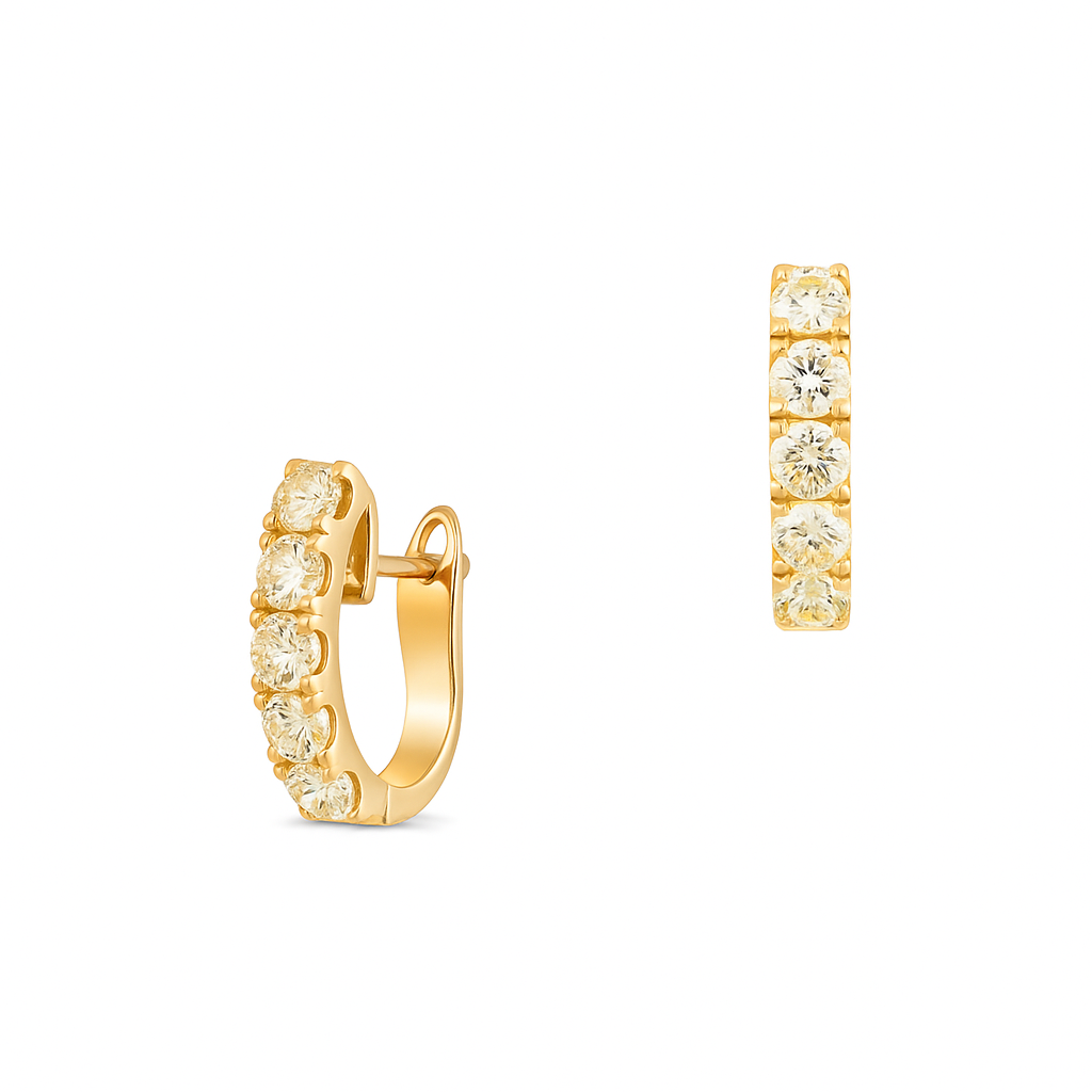 0.97 CT Yellow Diamonds Huggies