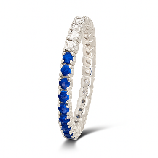 0.98 CT Sapphire & Diamond Ring