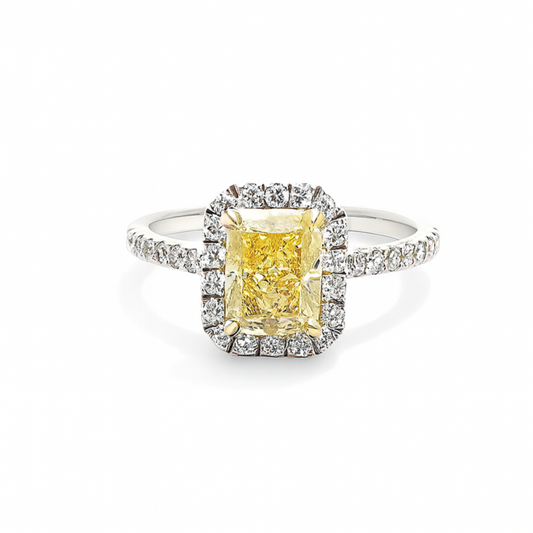 1.73 CT Yellow Diamond Ring
