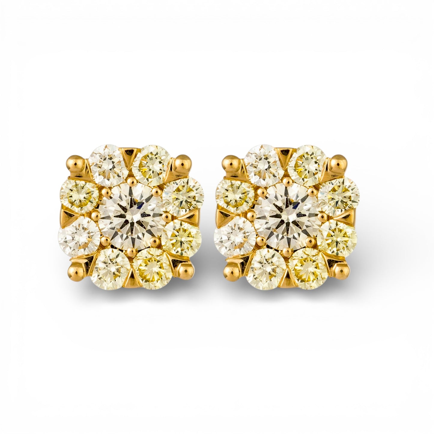 0.93 CT Yellow Diamond Earrings