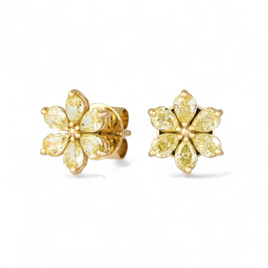 1.42 CT Yellow Diamond Studs