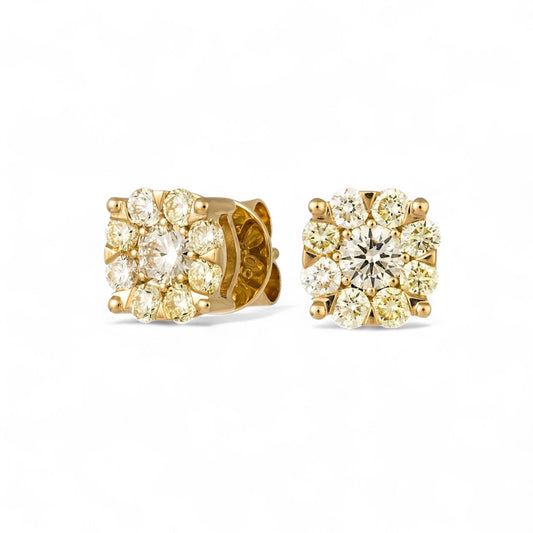 0.93 CT Yellow Diamond Studs