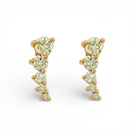 0.29CT Yellow Diamond Earring