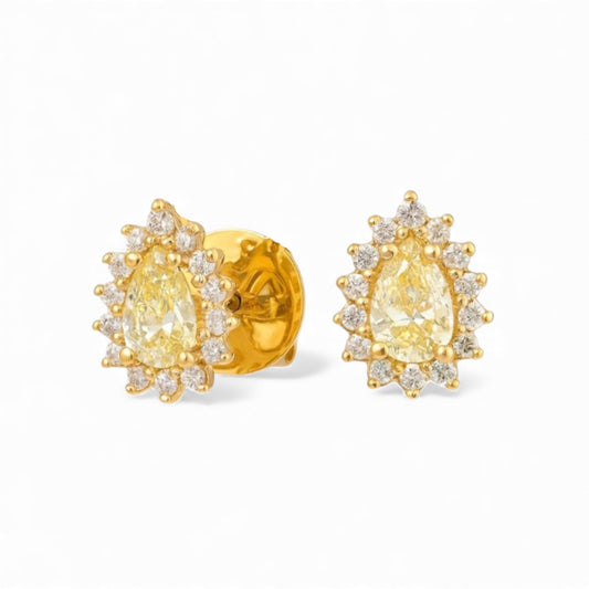 0.69 CT Yellow Diamond Studs