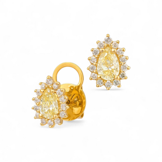0.69 CT Yellow Diamond Studs