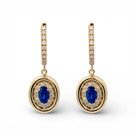 1.12 CT Blue Sapphire Earrings