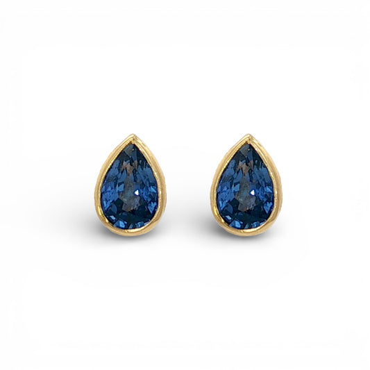 1.10 CT Blue Sapphire Earrings