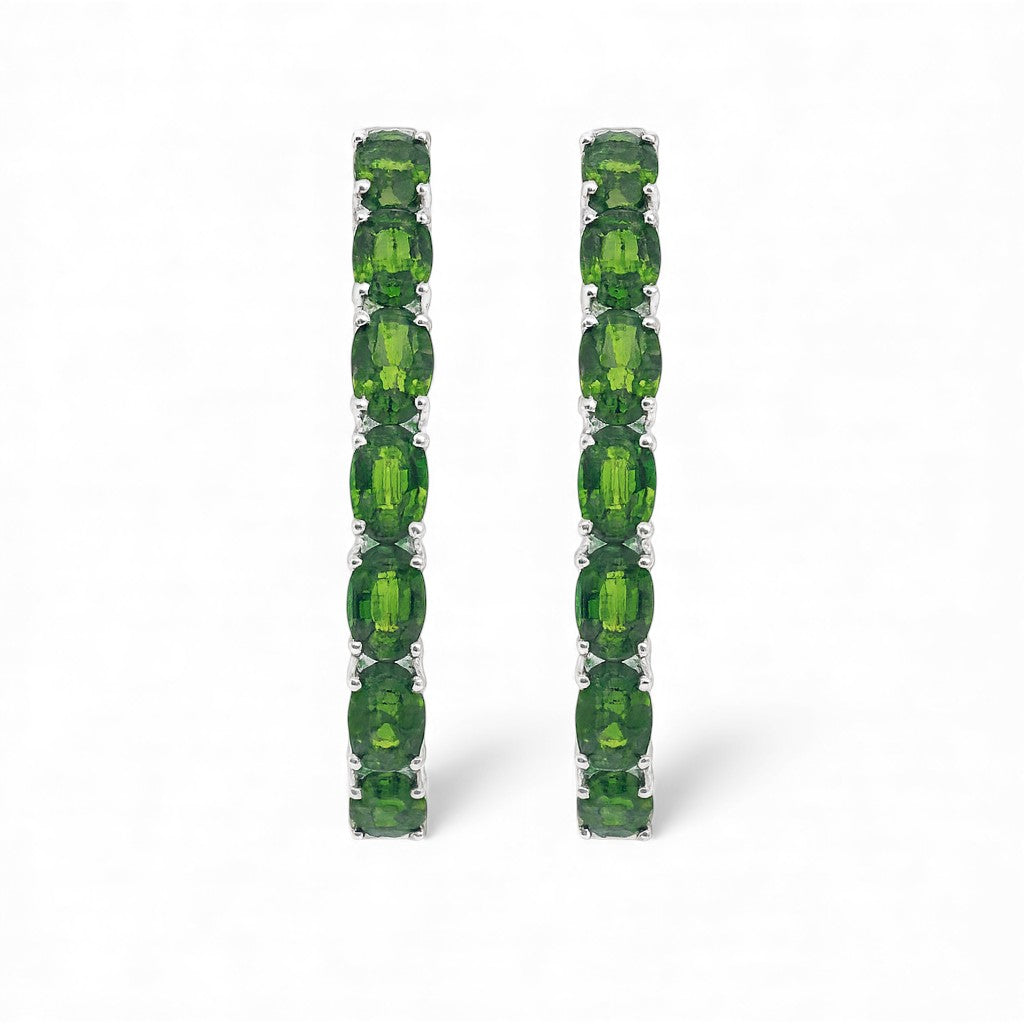 14.29 CT Green Sapphire Earrings