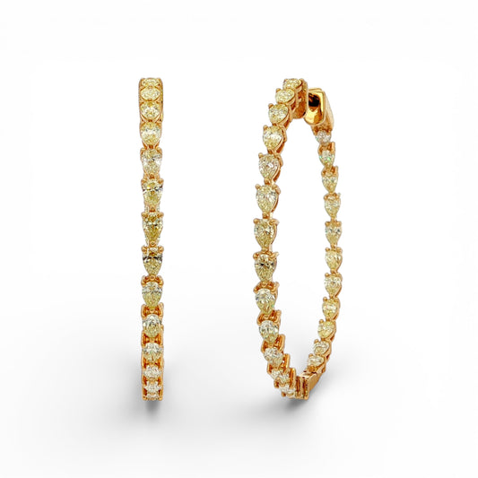 4.30 CT Yellow Diamonds Earrings