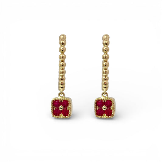 0.43 CT Ruby Earrings