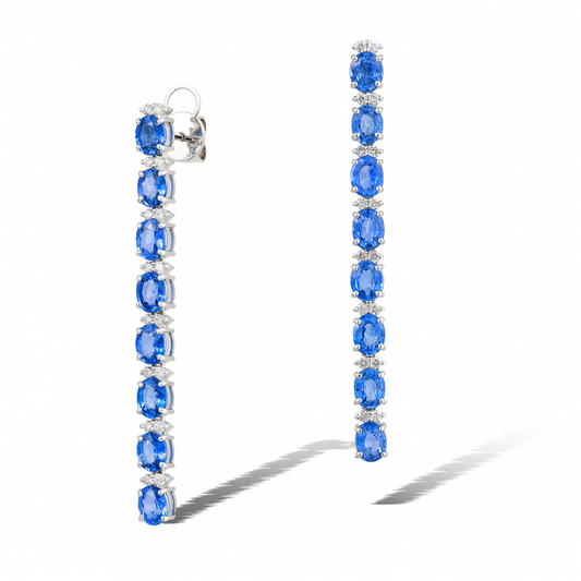 7.51 CT Blue Sapphire Earrings