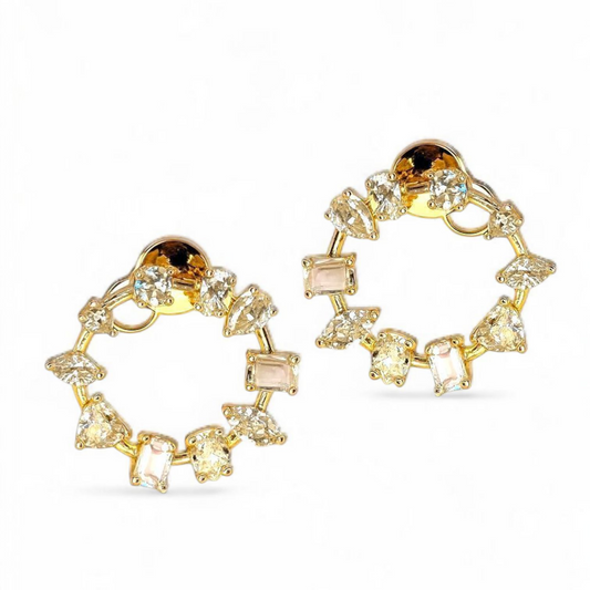 3.36 CT Yellow Diamond Hoops