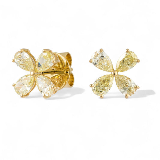 1.21 CT Yellow Diamond Studs