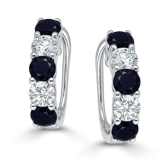 0.90 CT Black Diamond Hoops
