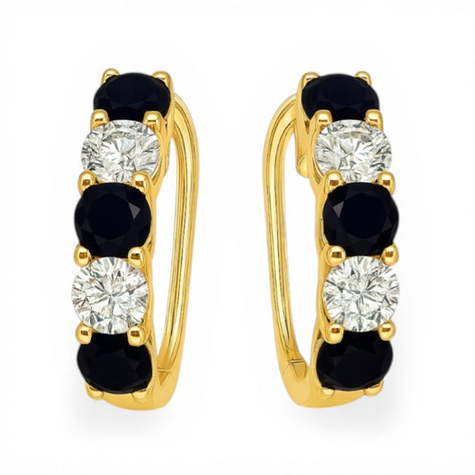 0.90 CT Black Diamond Hoops