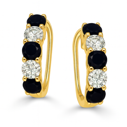0.90 CT Black Diamond Hoops