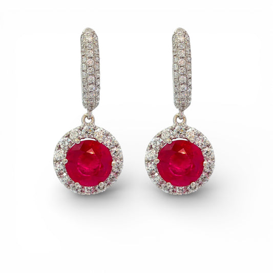 4.26 CT Ruby Earrings