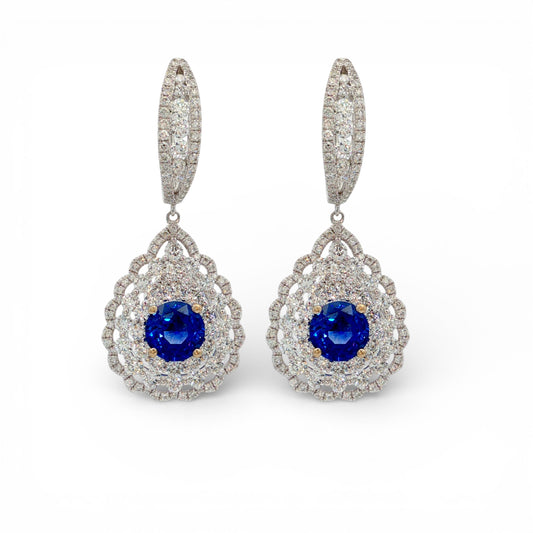 5.07 CT Blue Sapphire Earrings