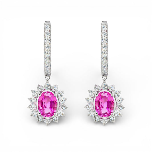 3.56 CT Pink Sapphire Earrings