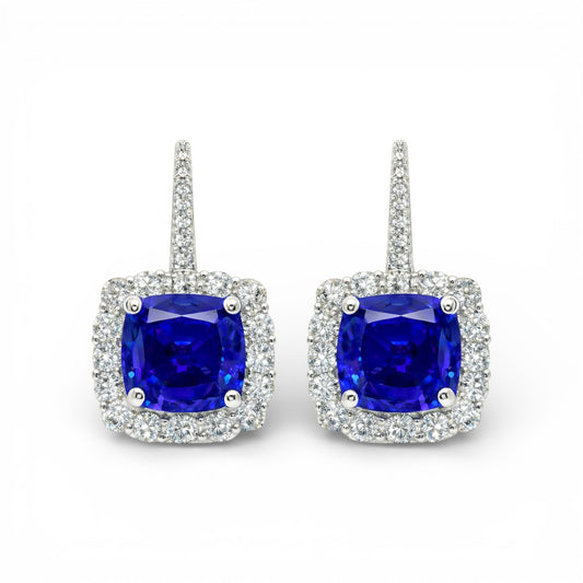 4.00 CT Blue Sapphire Earrings