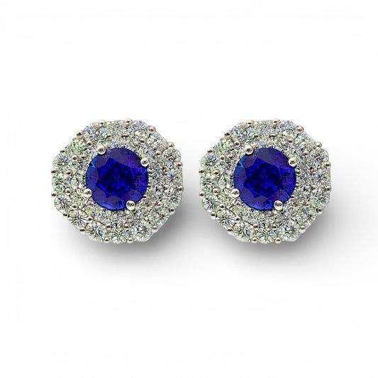 2.15 CT Blue Sapphire Earrings