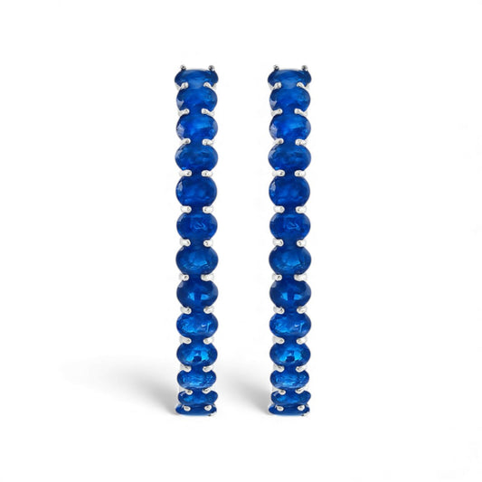 14.01 CT Blue Sapphire Hoops
