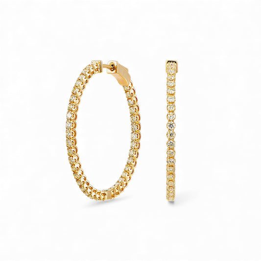 1.61 CT Yellow Diamond Hoop