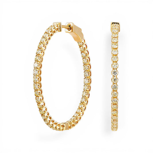 1.61 CT Yellow Diamond Hoop