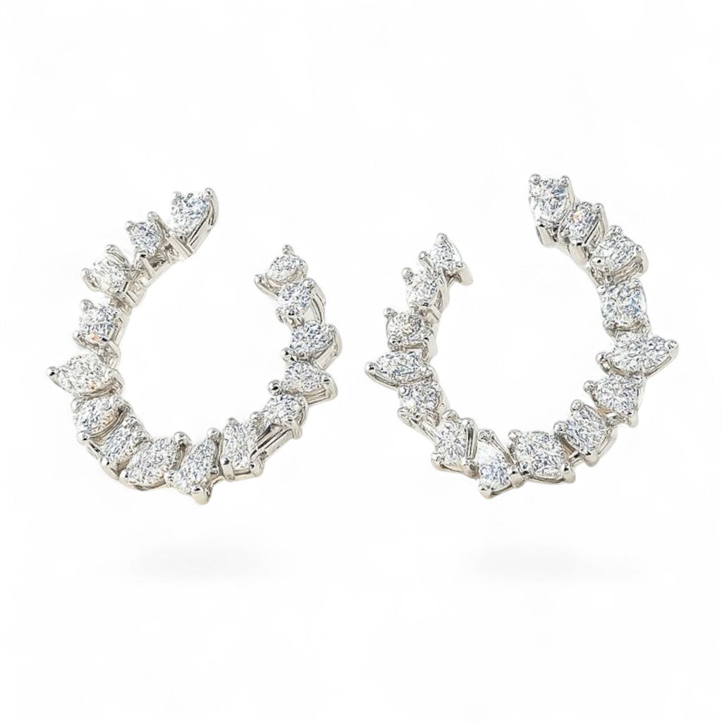 3.13 CT White Diamond Hoops