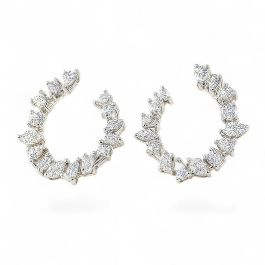 3.13 CT White Diamond Hoops
