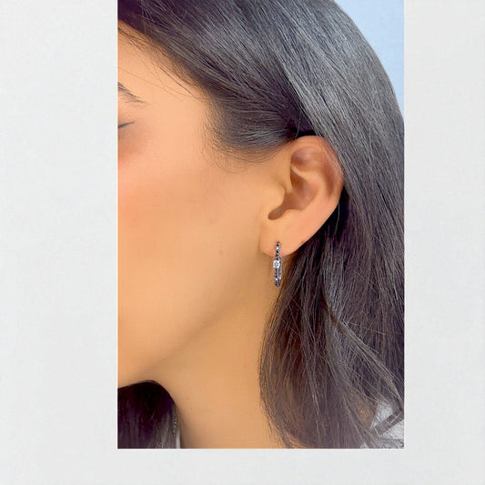 0.29 CT Black Diamond Hoops