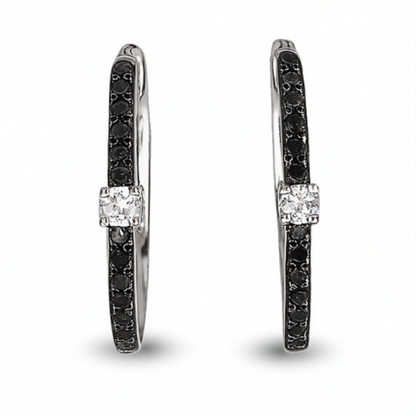 0.29 CT Black Diamond Hoops