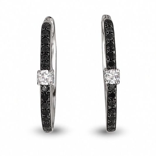 0.29 CT Black Diamond Hoops
