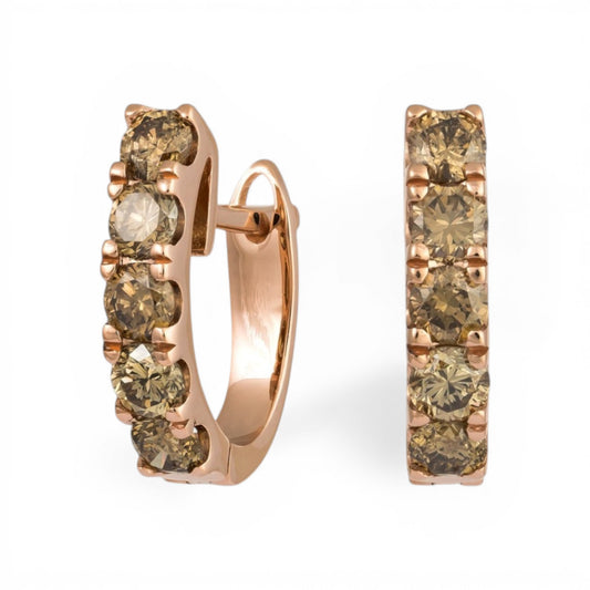 0.97 CT Brown Diamond Huggies