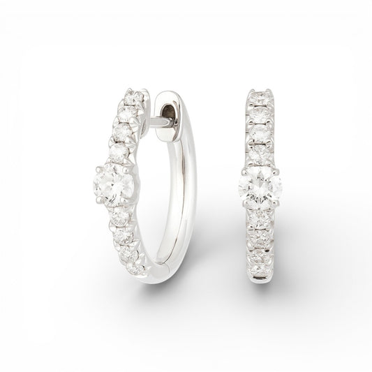 0.44 CT Diamond Hoops
