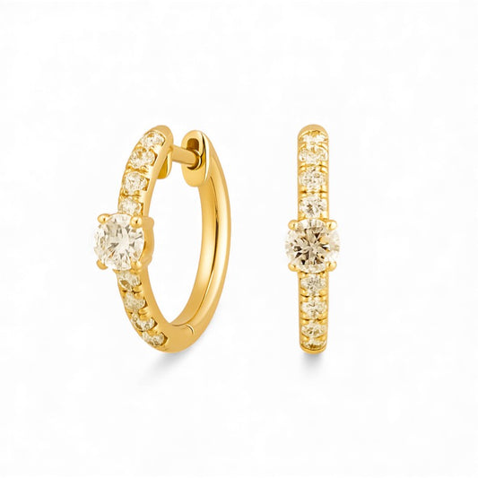 0.44 CT Diamond Hoops