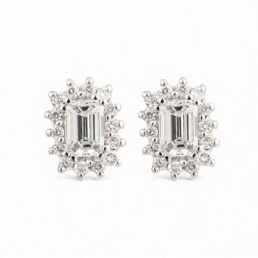 0.52 CT Diamond and Emerald Studs