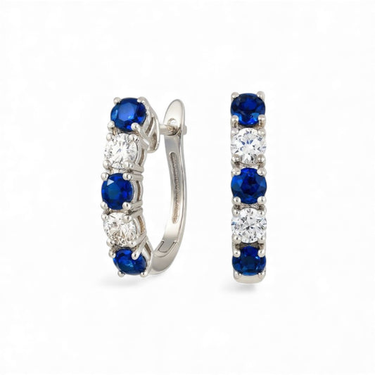 1.23 CT Sapphire & Diamond Huggie