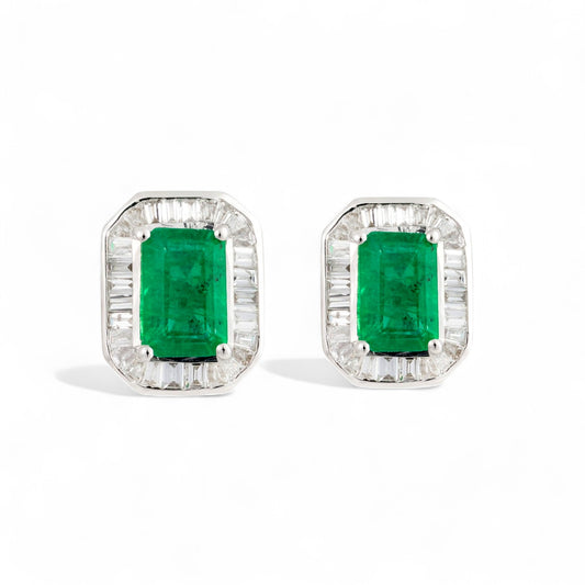 1.30 CT Emerald Earrings