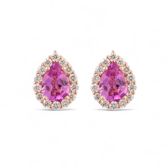2.12 CT Pink Sapphire Studs