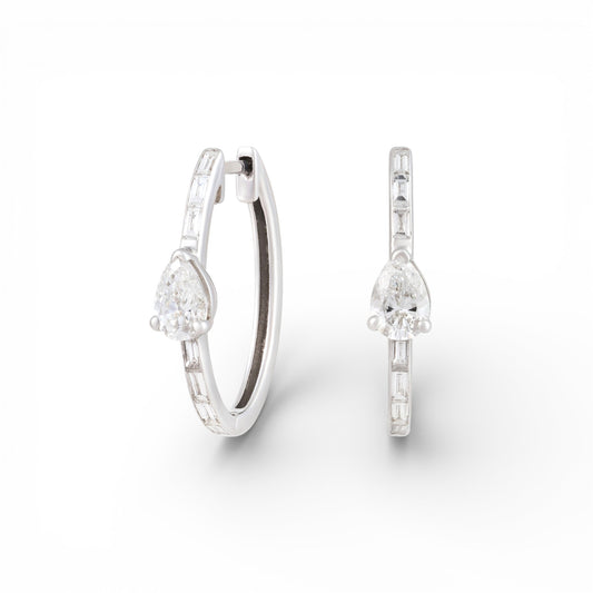 0.96 Ct Diamond Hoops