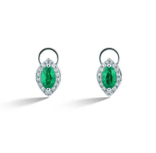 0.47 CT Emerald & Diamond Studs