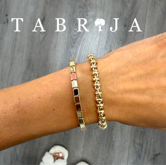Gold Beaded Link Bracelet