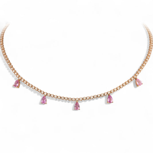 3.07 CT Pink Sapphire Necklace