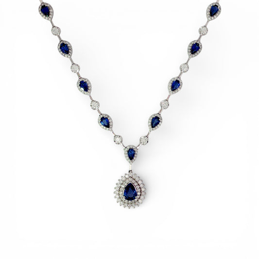 7.77 CT Blue Sapphire Necklace