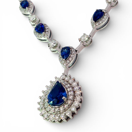 7.77 CT Blue Sapphire Necklace