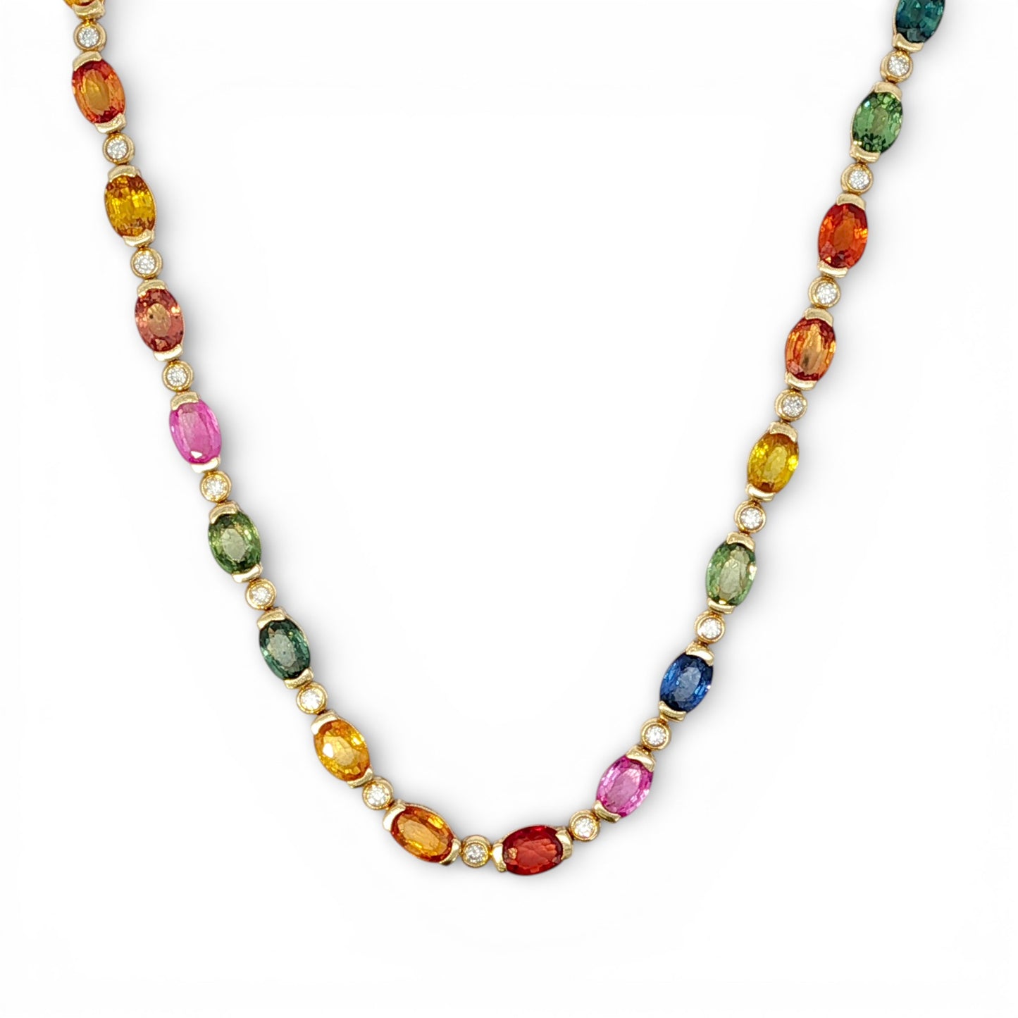 15.44 CT Muti Sapphires Necklace