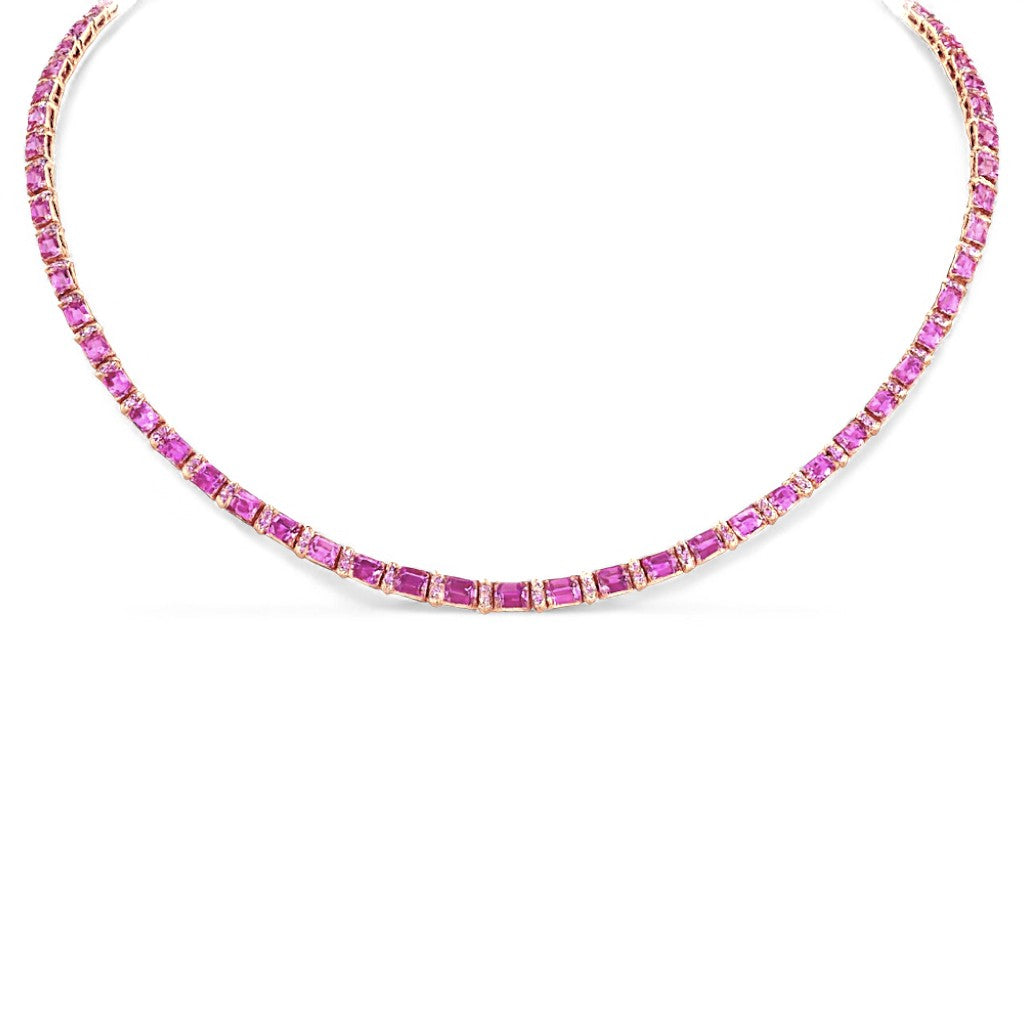 18.19 CT Pink Sapphire Necklace