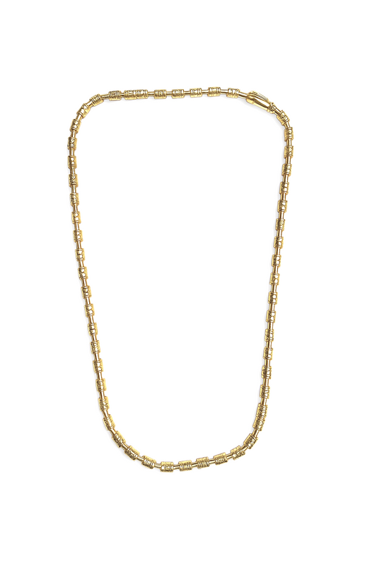 Gold Barrel Link  18" Necklace