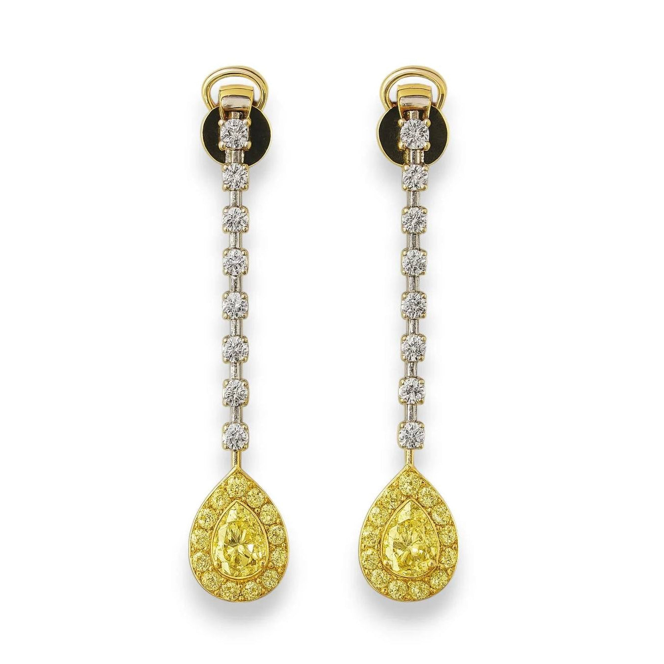 0.83 CT Yellow Diamond Earrings